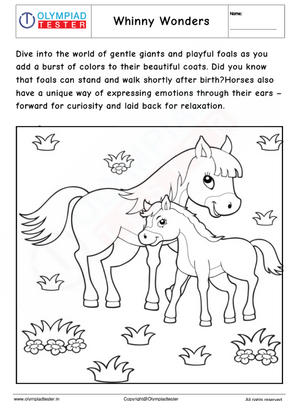 Whinny Wonders - Horse and Foal Coloring Page