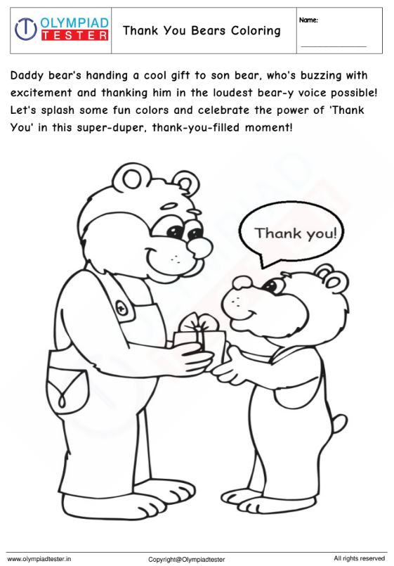 Saying Thank You coloring page