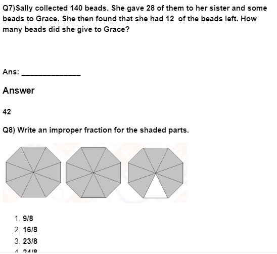 Class 4 Maths Study Material - Fractions