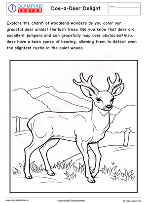 Doe-a-Deer Delight - Deer Coloring Page