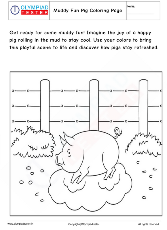Muddy Fun Pig Coloring Page