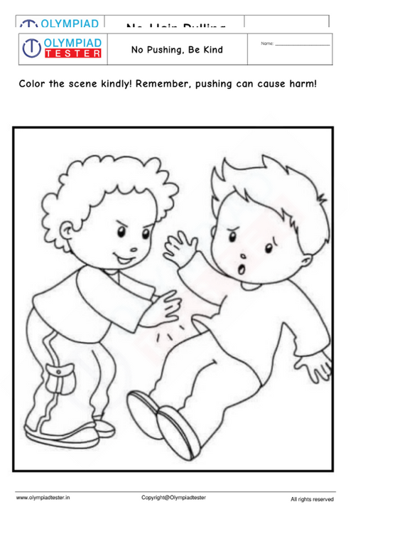 Kindergarten Coloring Worksheet :being kind to others is a good habit