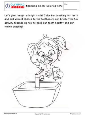 Kindergarten Coloring Worksheet : Sparkling Smiles Coloring Time