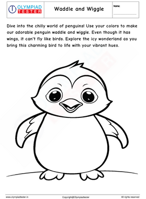Waddle and Wiggle: Penguin Coloring Page