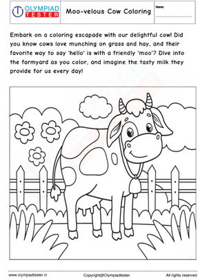 Moo-velous Cow Coloring Page