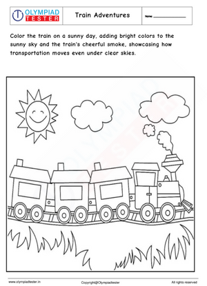Kindergarten Coloring pages PDF : Train Adventures