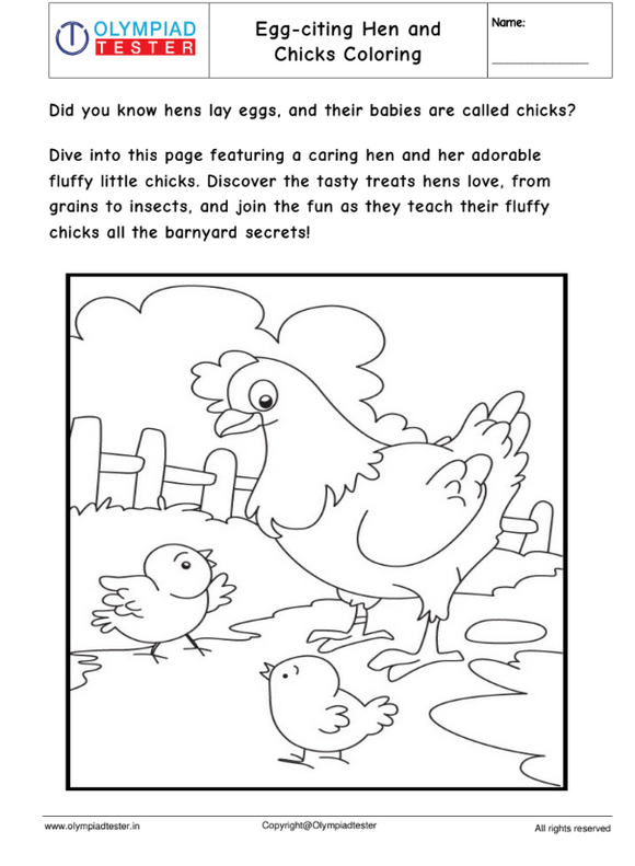 Hen and Chicks Coloring Page