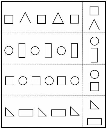 Kindergarten Pattern Worksheet : Shape Detective | Olympiad tester