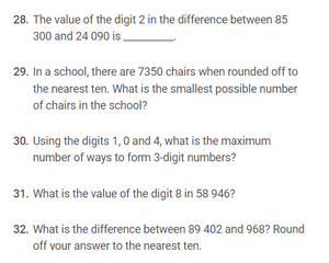 Class 4 Maths Olympiad  Worksheets