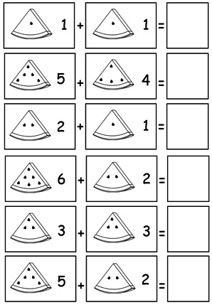 This kindergarten math printable is for addition practice.