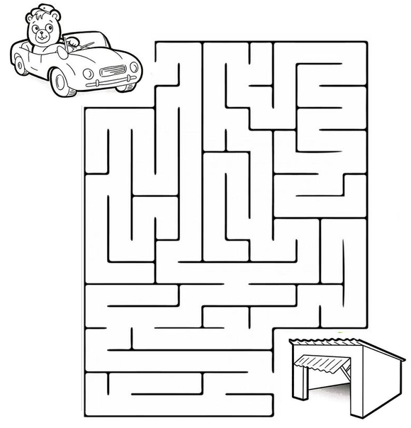 Download this free printable kindergarten maze worksheet as PDF.