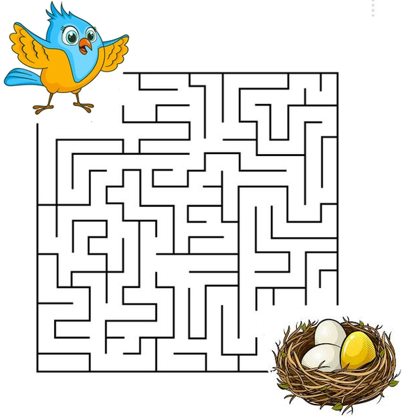 Download this free printable kindergarten maze worksheet as PDF.