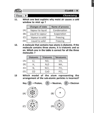 Science Olympiad Class 9 - Sample question paper 16