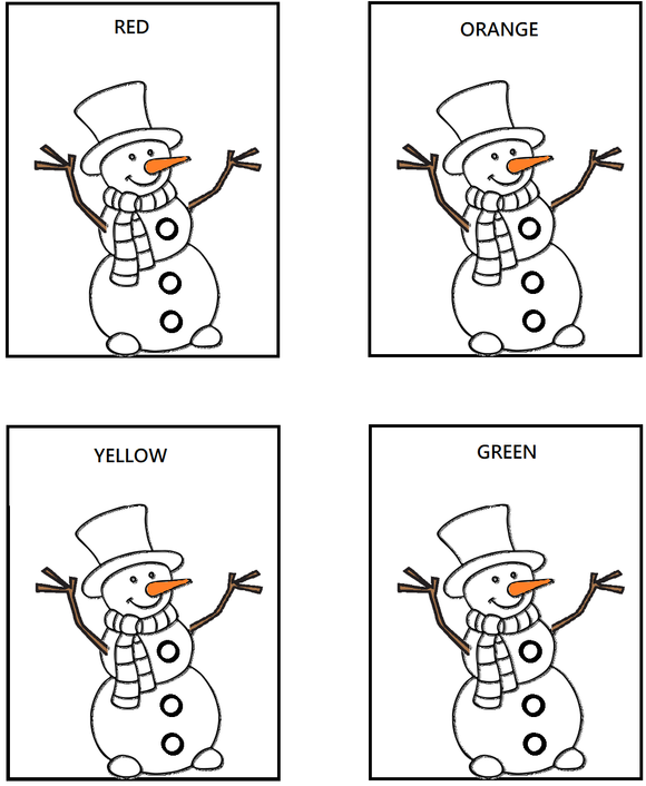 Download this free printable winter kindergarten worksheet on snowman coloring in PDF form.