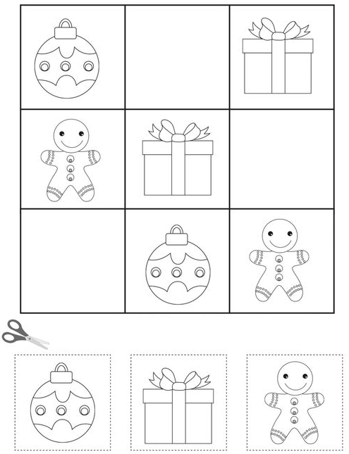 This is a free kindergarten Chrsitmas worksheet.