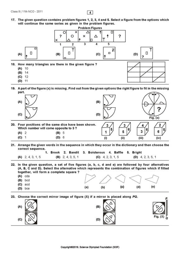 Class 9 Cyber Olympiad - Sample question paper 03
