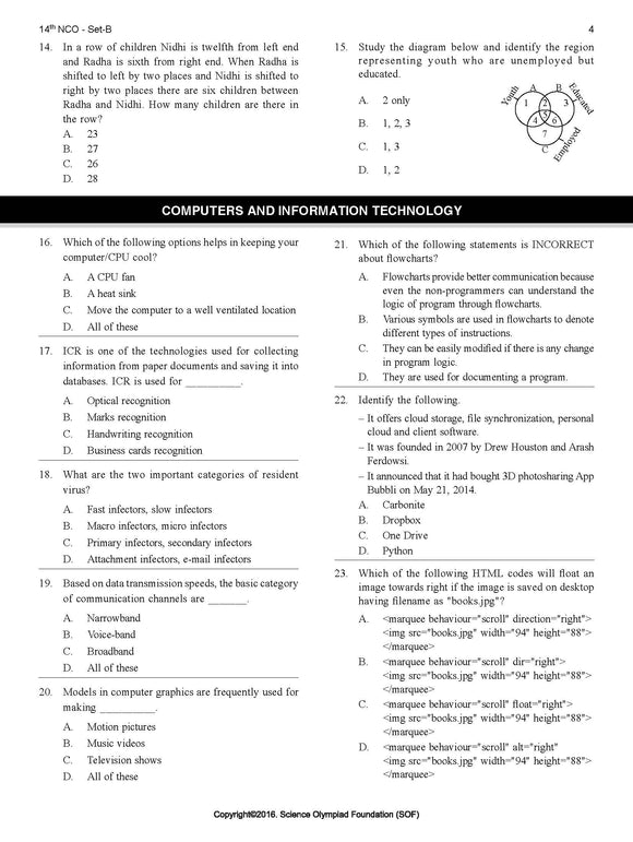 Class 9 Cyber Olympiad - Sample question paper 15