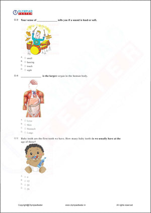 Class 2 Science HOTS - Human body - PDF Worksheet #6