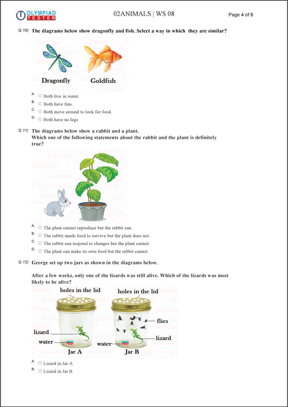Class 2 Study Material– Tagged "Science - Animals"– Olympiad tester
