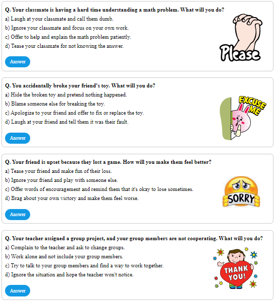 Class 3 GK Questions - Life skills