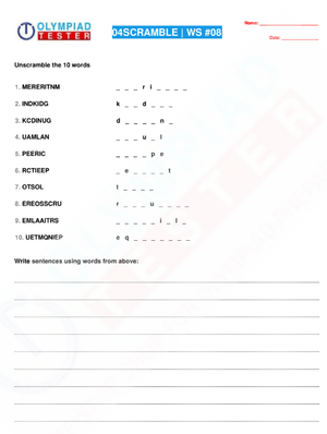 Class 4 Worksheets English vocabulary 02