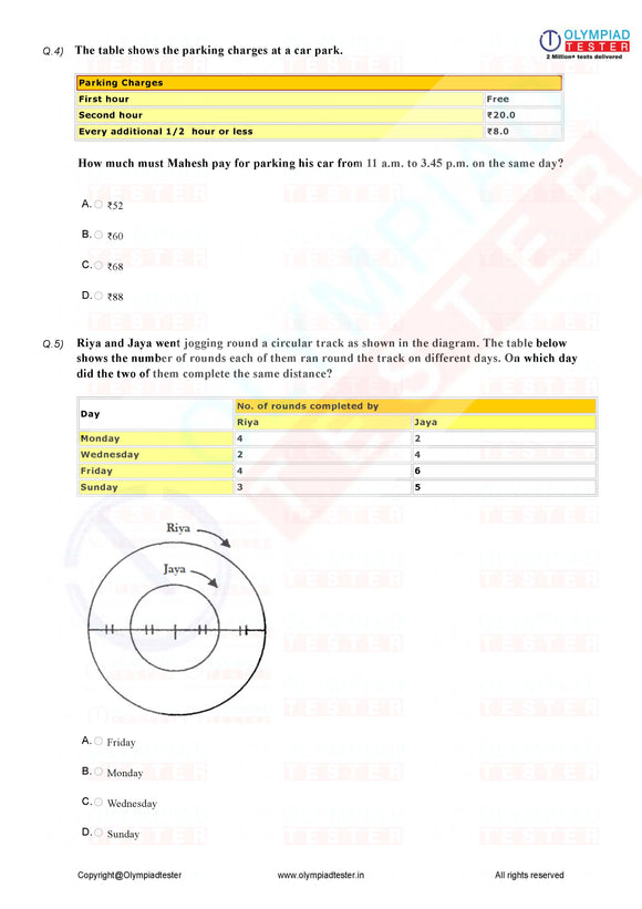 Class 7 IMO Maths Olympiad Sample papers - Data handling 01