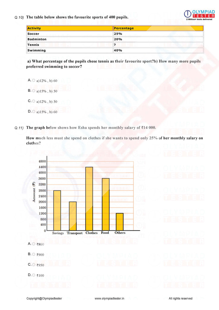 Class 7 Maths HOTS - Data handling - PDF Worksheet 02
