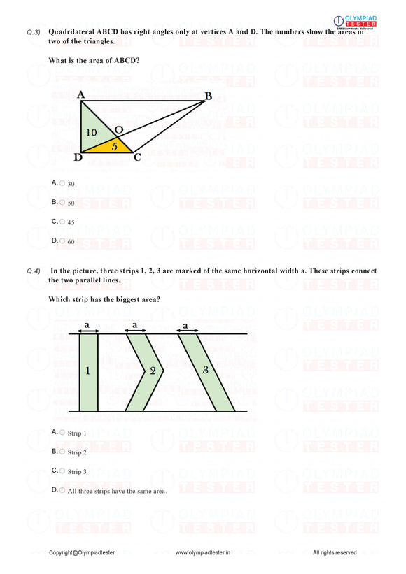 Class 7 Maths - Perimeter and area - PDF Worksheet 05
