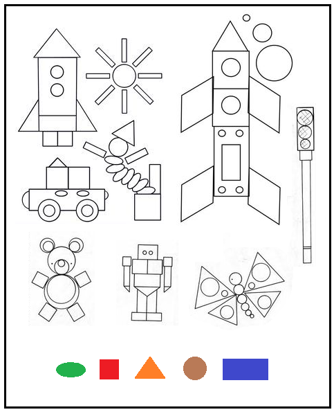 Coloring Shapes Worksheet