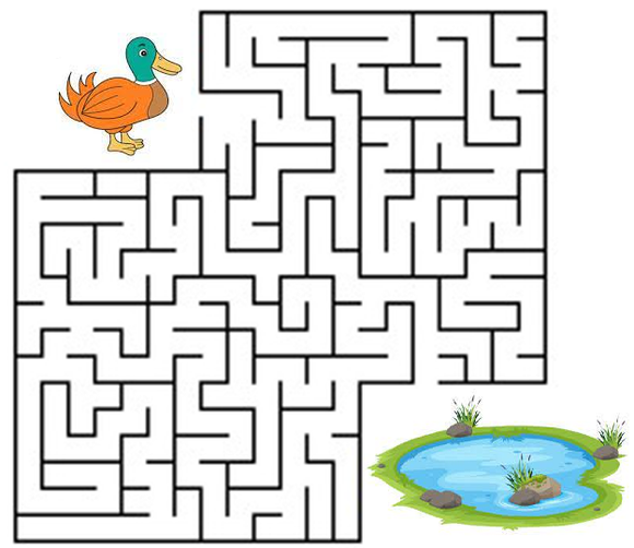 Download this free printable kindergarten maze worksheet as PDF.