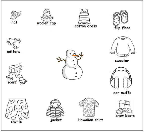 Download and print free preschool worksheet on weather and seasons for LKG, UKG and Kindergarten.