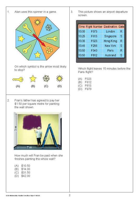 Maths Olympiad Class 8 - ICAS Sample paper