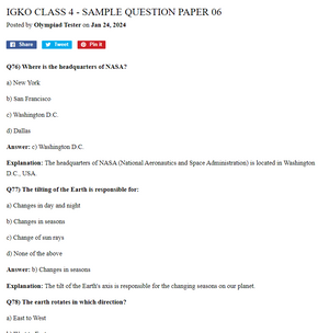 IGKO Class 4 - Sample question paper 06