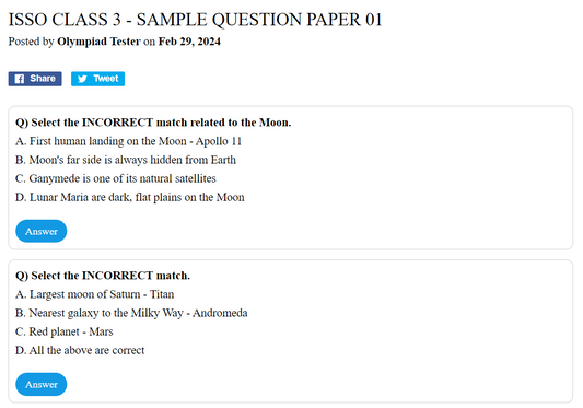ISSO Class 3 - Sample question paper 01