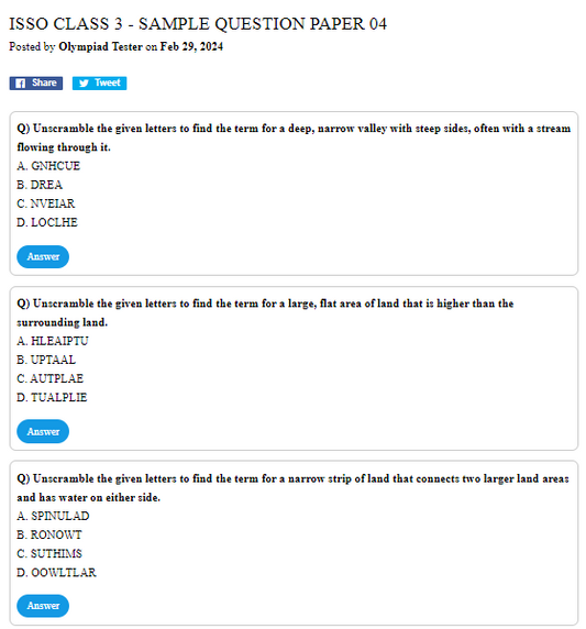 ISSO Class 3 - Sample question paper 04