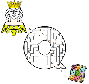 Kindergarten Maze Worksheet - Letter Q