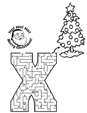 Kindergarten Maze Worksheets - Letter X