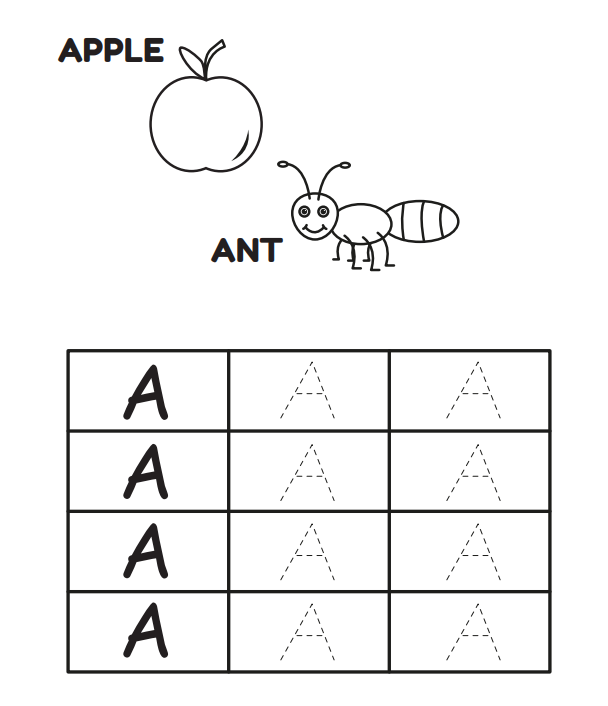 Alphabet Letter A Tracing Worksheet | Olympiad tester