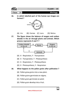 Science Olympiad Class 10 - Sample question paper 04