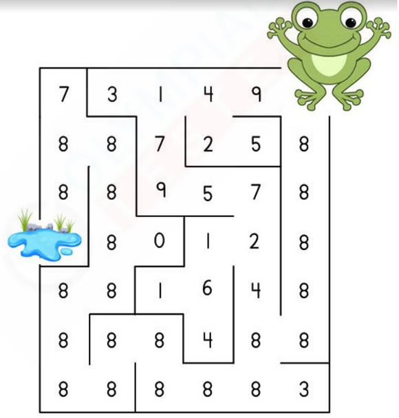 Download our kindergarten number mazes for free.