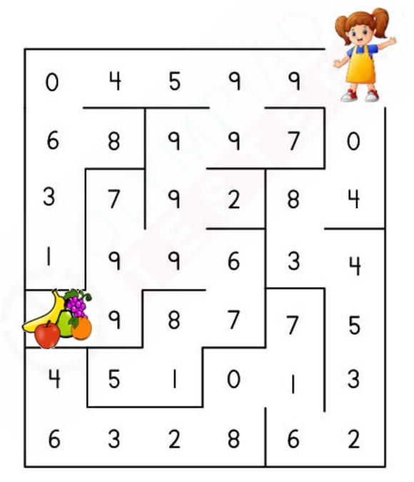 Download our series of kindergarten number mazes for free.