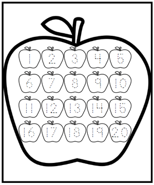 Numbers 1- 20 Tracing