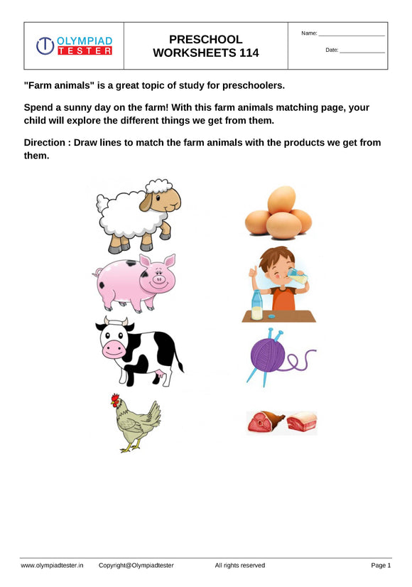 Free Printable Preschool Science worksheets - 114 & 115