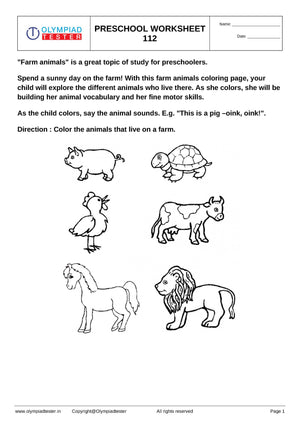 Printable Preschool Science Worksheet pdf - 112 & 113