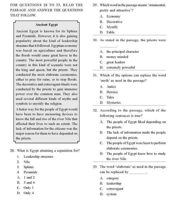 English Olympiad Class 7 - Sample paper 02