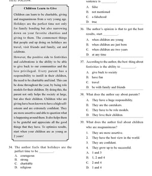 English Olympiad Class 7 - Sample paper 03