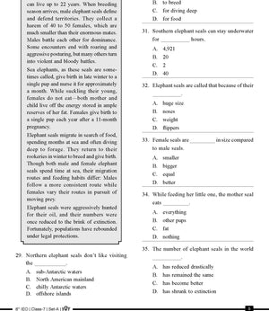 English Olympiad Class 7 - Sample paper 08