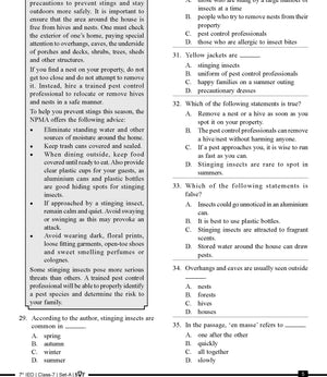 English Olympiad Class 8 - Sample paper 02