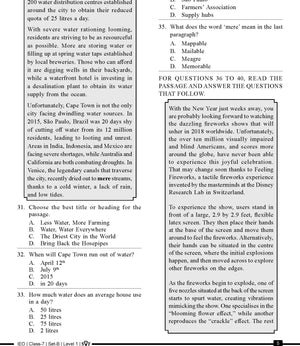English Olympiad Class 8 - Sample paper 11
