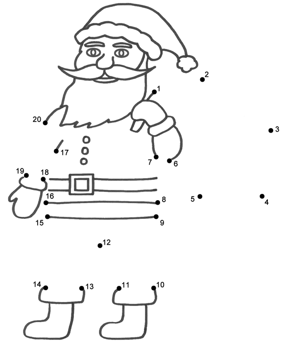 This connect the dots worksheet is a part of our set of free kindergarten Christmas worksheets.